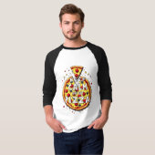 Blijf kalm en eet pizza: perfect ontwerp voor pizz t-shirt (Voorkant volledig)