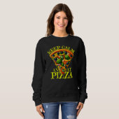 blijf kalm en eet pizza trui (Voorkant volledig)