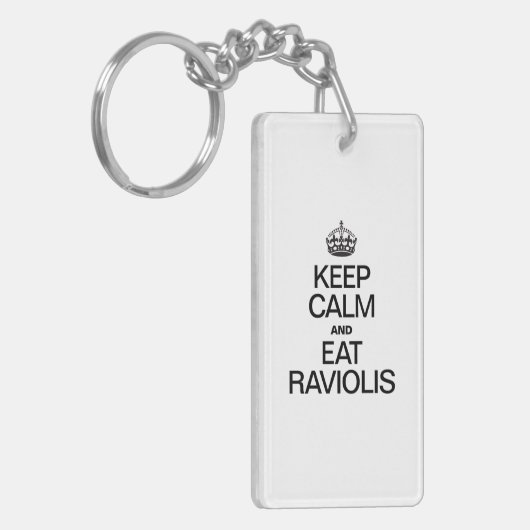 BLIJF KALM EN EET RAVIOLIS SLEUTELHANGER (Voorkant Links)