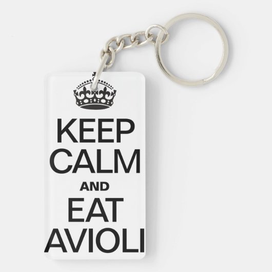 BLIJF KALM EN EET RAVIOLIS SLEUTELHANGER (achterkant)