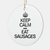 BLIJF KALM EN EET WORSTJES KERAMISCH ORNAMENT (Links)