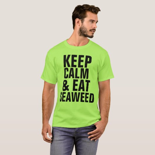 BLIJF KALM EN EET ZEEWIER T-shirts (Voorkant volledig)