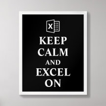 Blijf kalm en excel op boekhoudkundig Poster