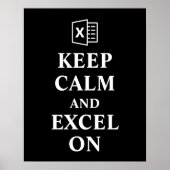 Blijf kalm en excel op boekhoudkundig Poster (Voorkant)