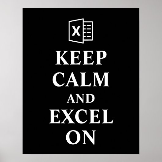 Blijf kalm en excel op boekhoudkundig Poster (Voorkant)