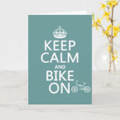 Blijf kalm en fiets aan (elke kleur) kaart (Gele Bloem)