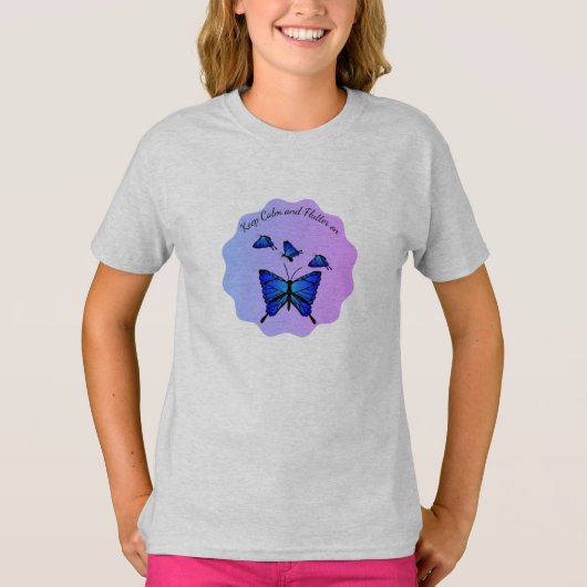 Blijf kalm en flutter t-shirt (Voorkant)
