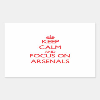 Blijf kalm en focus op ARSENALS Rechthoekige Sticker