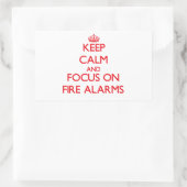 Blijf kalm en focus op brandalarm rechthoekige sticker (Tas)