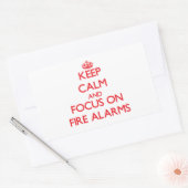 Blijf kalm en focus op brandalarm rechthoekige sticker (Envelop)