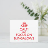 Blijf kalm en focus op bungalows briefkaart (Staand voorkant)
