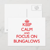 Blijf kalm en focus op bungalows briefkaart (Voorkant / Achterkant)