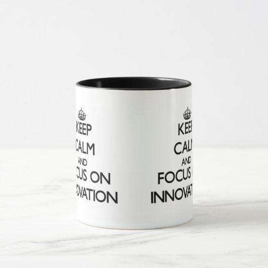 Blijf kalm en focus op innovatie mok (Midden)