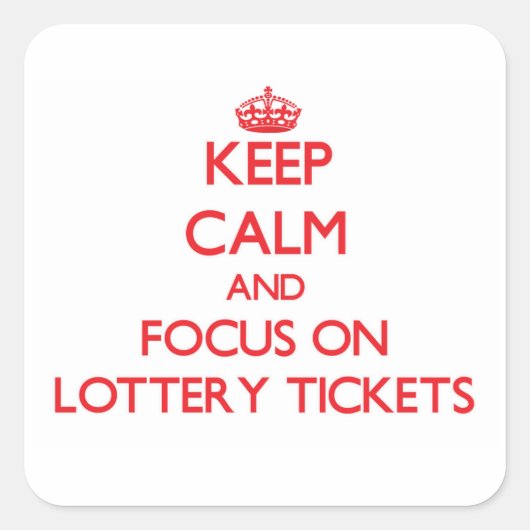 Blijf kalm en focus op loten vierkante sticker (Voorkant)