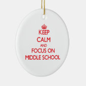 Blijf kalm en focus op middelbare school keramisch ornament (Rechts)