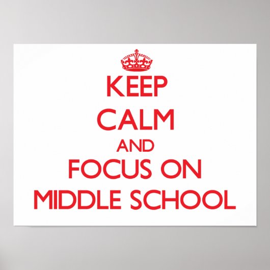 Blijf kalm en focus op middelbare school poster (Voorkant)