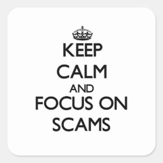 Blijf kalm en focus op oplichting vierkante sticker