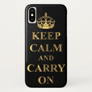 Blijf kalm en ga door iPhone x hoesje