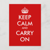 "Blijf kalm en ga door" - Creëer van jezelf! Briefkaart (Voorkant)