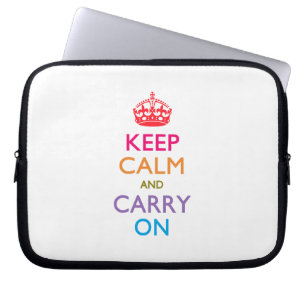 Blijf Kalm en Ga Door Fruity Kleuren Laptop Sleeve