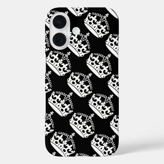 Blijf Kalm en Ga Door Kroon in Wit Case-Mate iPhone Case (Achterkant)