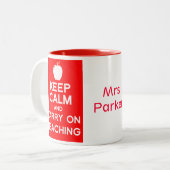 Blijf kalm en ga door met het lesgeven mok (Voorkant links)