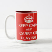 Blijf kalm en ga door met het spelen van mok (Links)