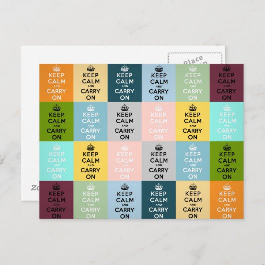 Blijf kalm en ga door met Origineel Briefkaart (Voorkant / Achterkant)