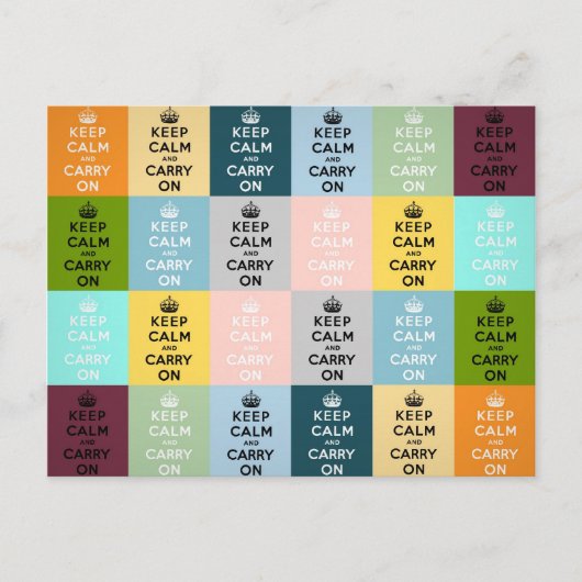 Blijf kalm en ga door met Origineel Briefkaart (Voorkant)