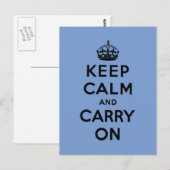 Blijf kalm en ga door met Origineel Briefkaart (Voorkant / Achterkant)