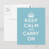 Blijf kalm en ga door met Origineel Briefkaart (Voorkant / Achterkant)