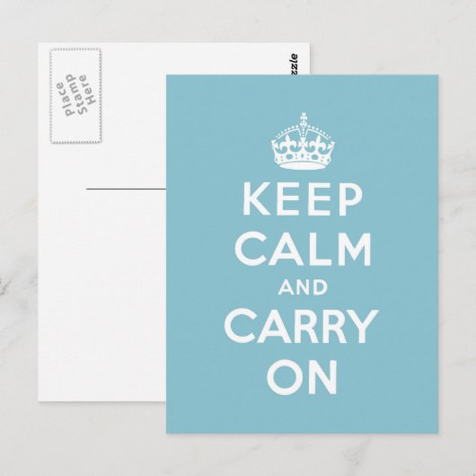 Blijf kalm en ga door met Origineel Briefkaart (Voorkant / Achterkant)