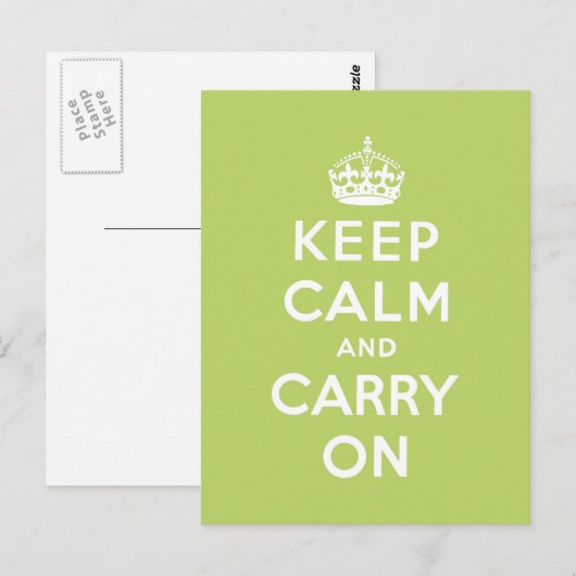 Blijf kalm en ga door met Origineel Briefkaart (Voorkant / Achterkant)