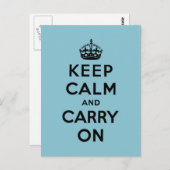 Blijf kalm en ga door met Origineel Briefkaart (Voorkant / Achterkant)