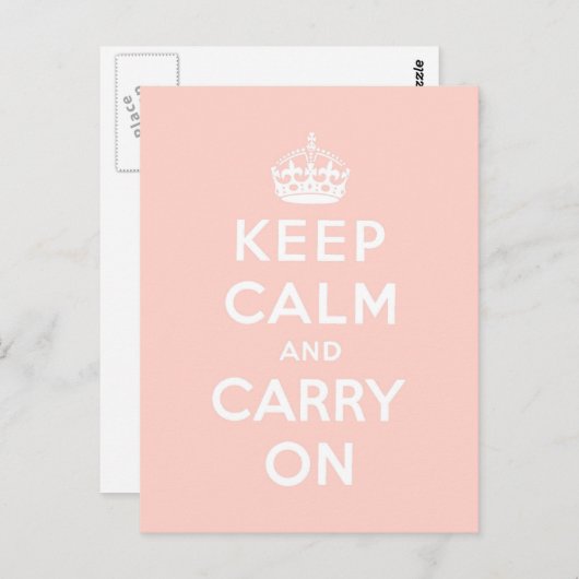 Blijf kalm en ga door met Origineel Briefkaart (Voorkant / Achterkant)