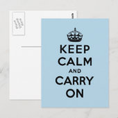 Blijf kalm en ga door met Origineel Briefkaart (Voorkant / Achterkant)