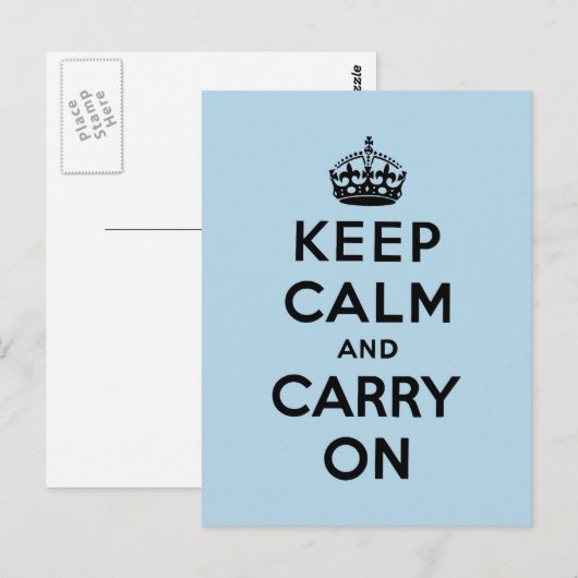 Blijf kalm en ga door met Origineel Briefkaart (Voorkant / Achterkant)