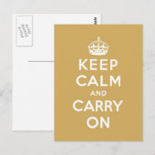 Blijf kalm en ga door met Origineel Briefkaart (Voorkant / Achterkant)