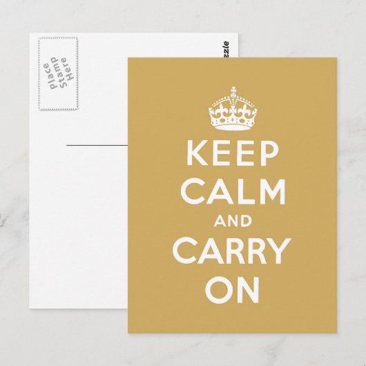 Blijf kalm en ga door met Origineel Briefkaart (Voorkant / Achterkant)