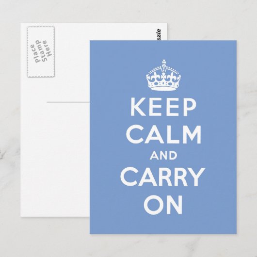 Blijf kalm en ga door met Origineel Briefkaart (Voorkant / Achterkant)