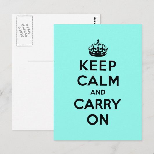 Blijf kalm en ga door met Origineel Briefkaart (Voorkant / Achterkant)