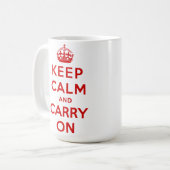 Blijf kalm en ga door met Origineel Koffiemok (Voorkant links)