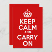 Blijf kalm en ga door op uitnodiging (Voorkant / Achterkant)