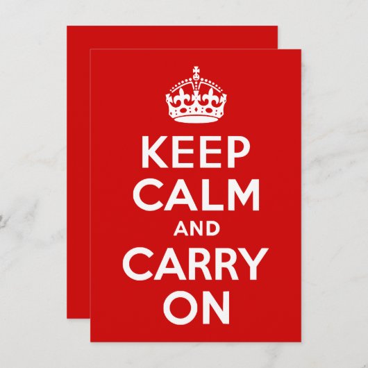 Blijf kalm en ga door op uitnodiging (Voorkant / Achterkant)