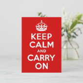 Blijf kalm en ga door op uitnodiging (Staand voorkant)