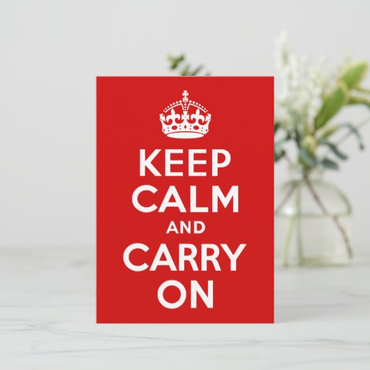 Blijf kalm en ga door op uitnodiging (Staand voorkant)