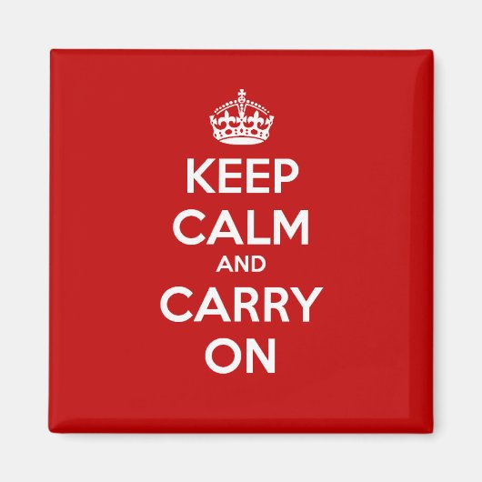 Blijf kalm en ga door - Red Square Magneet (Voorkant)