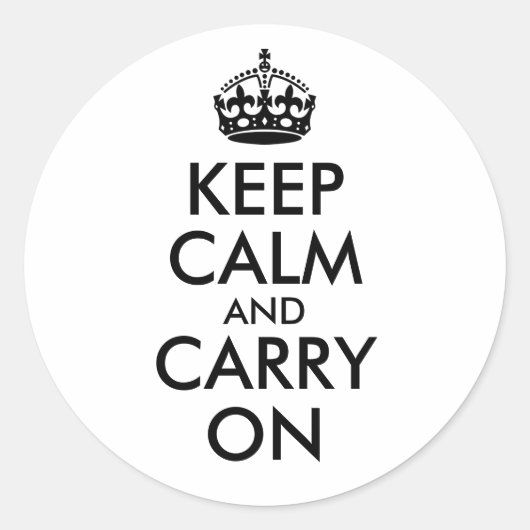 Blijf Kalm en Ga Door Sticker (Voorkant)