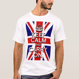 Blijf Kalm en Ga Door Union Jack Vlag T-shirt