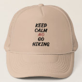 Blijf kalm en ga maar wandelen trucker pet (Voorkant)